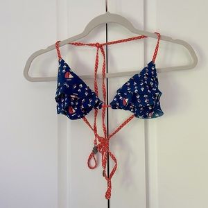Sperry Navy and Orange Sailboat Bikini